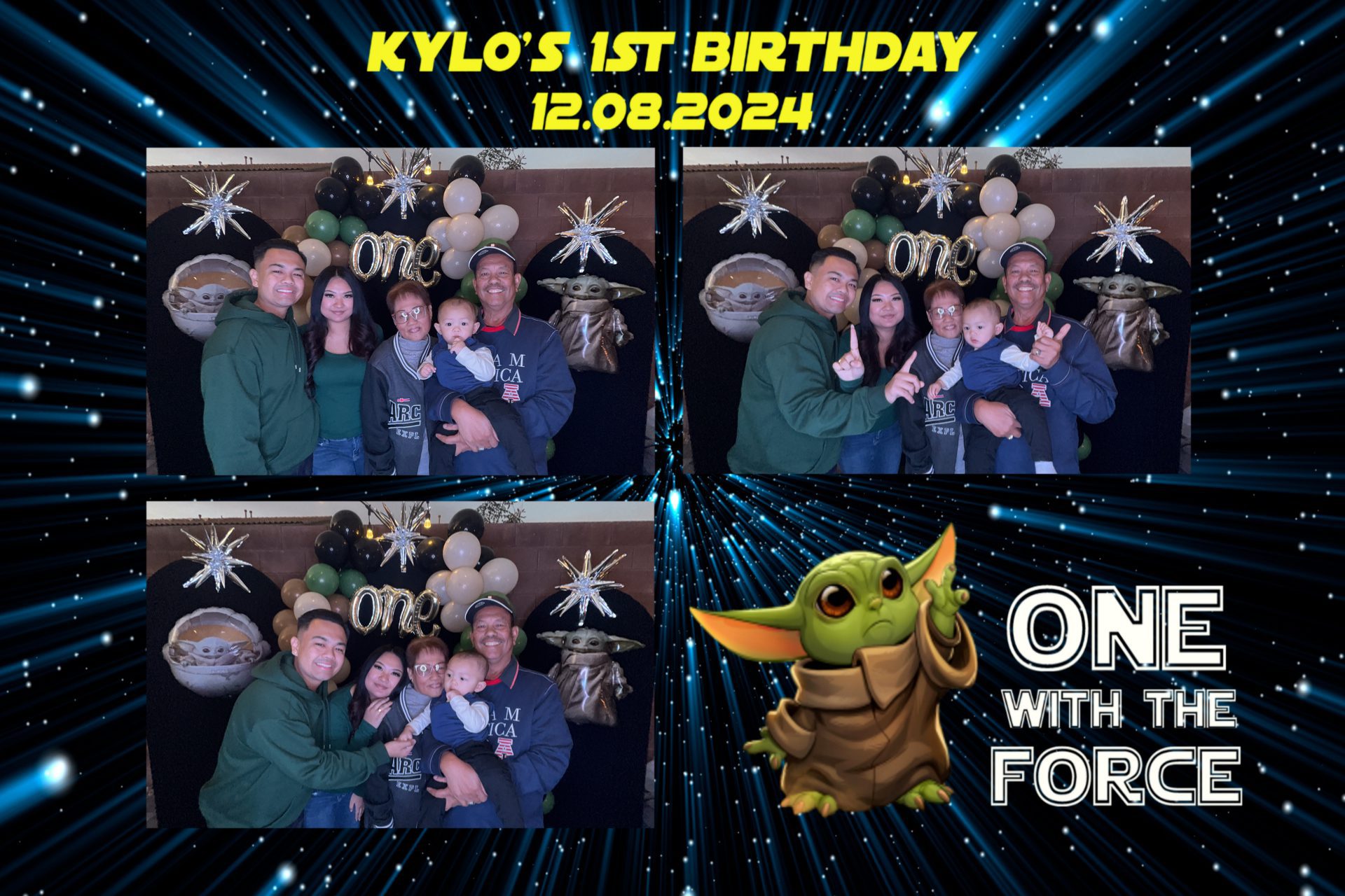 Picture of family using photo booth in Las Vegas, NV
